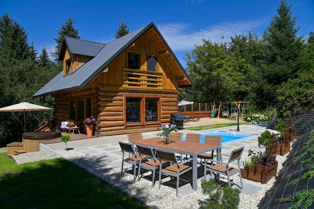 Polana Slowikowa 5 Star- Domek W Gorach Z Jacuzzi, Sauna,Basen,Ogrod Z Lasem, Kominek I Narty Stroza  Eksteriør billede